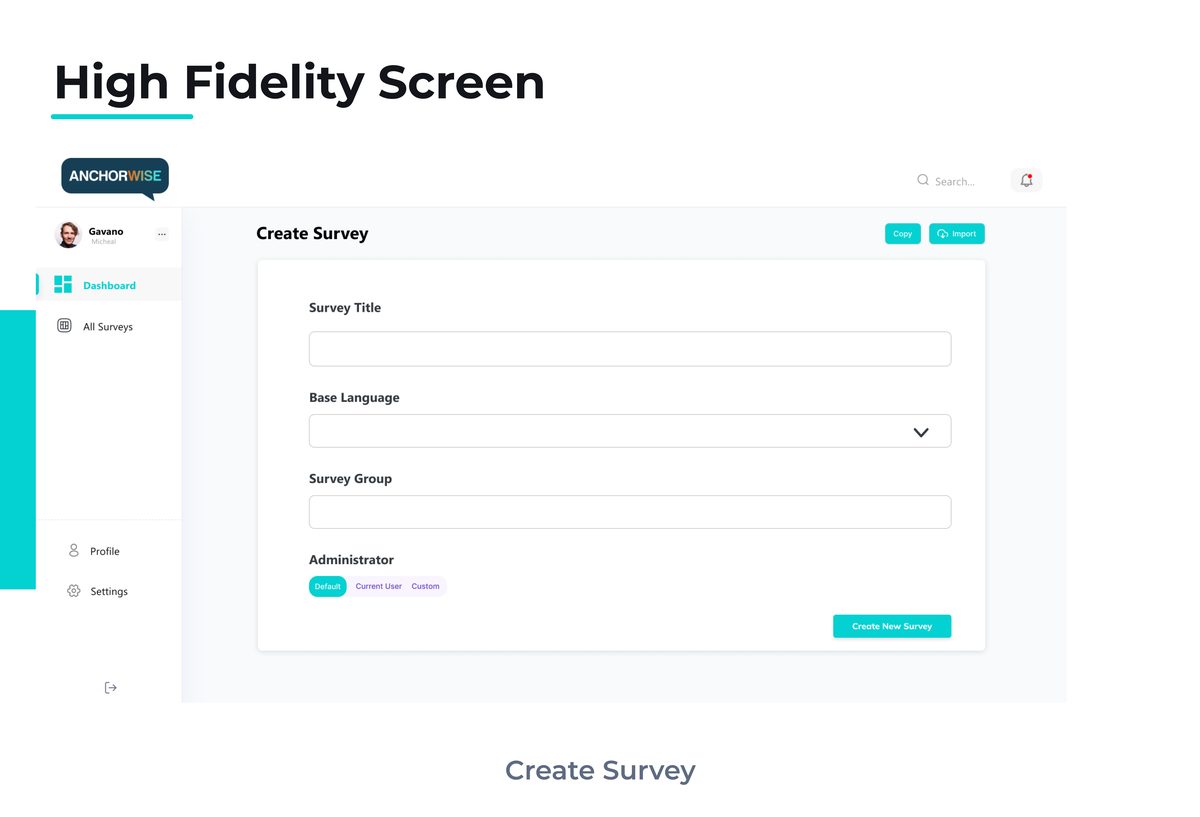 AnchorWise high-fidelity survey view