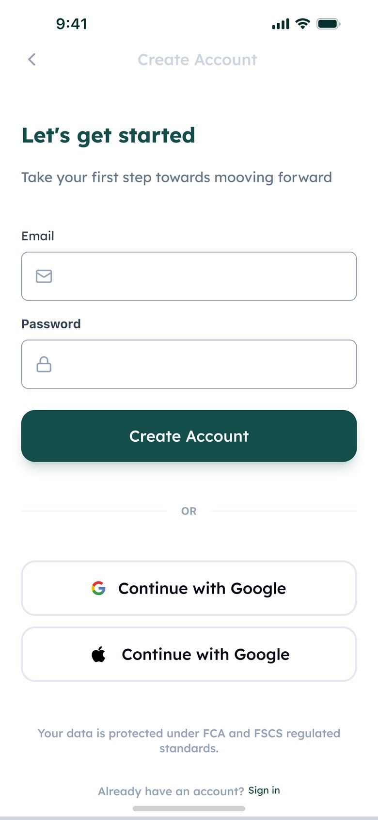 Create account