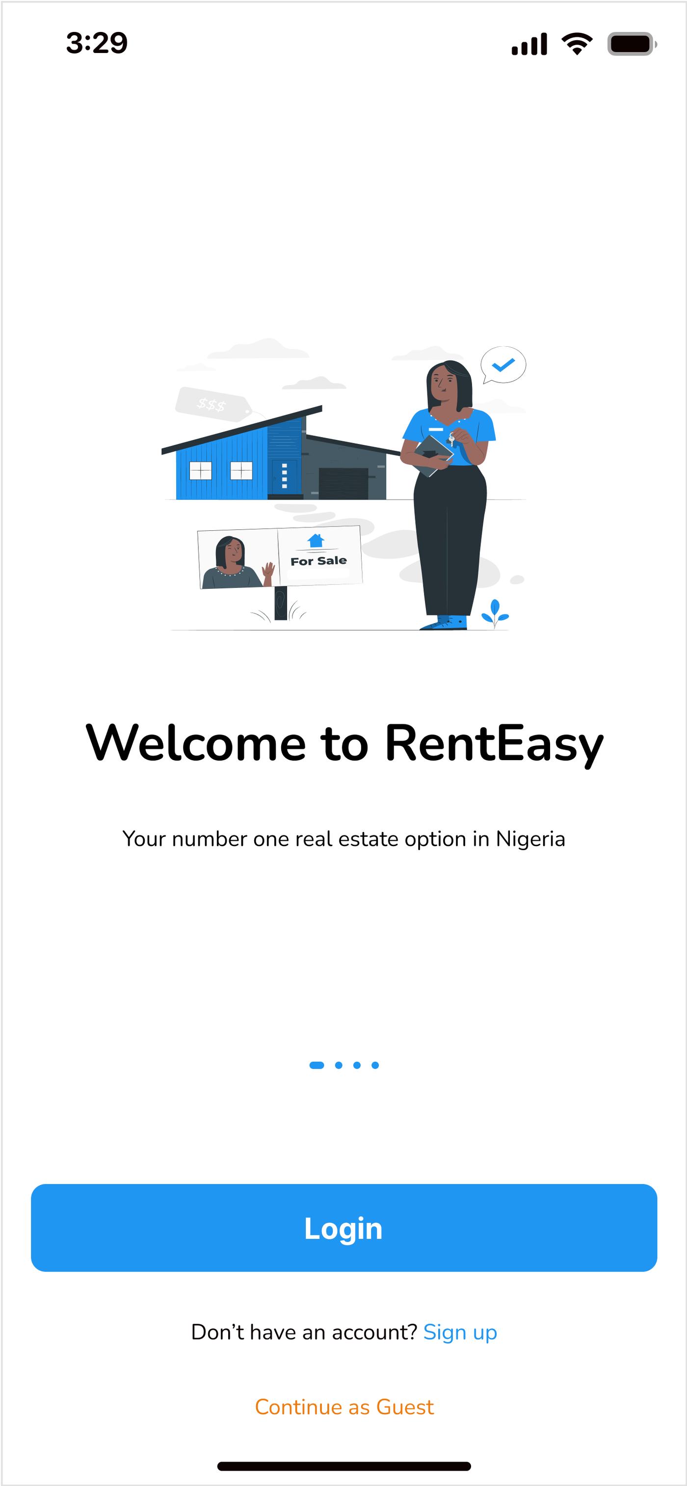 RentEasy onboarding slider