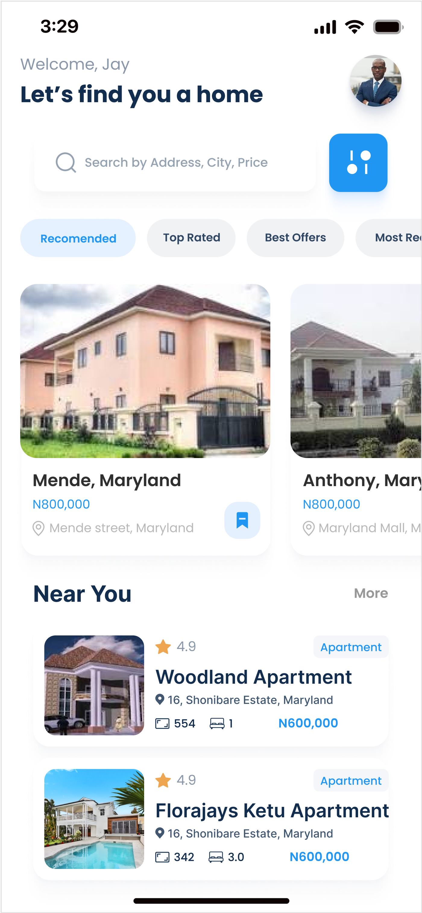 RentEasy renter browsing experience