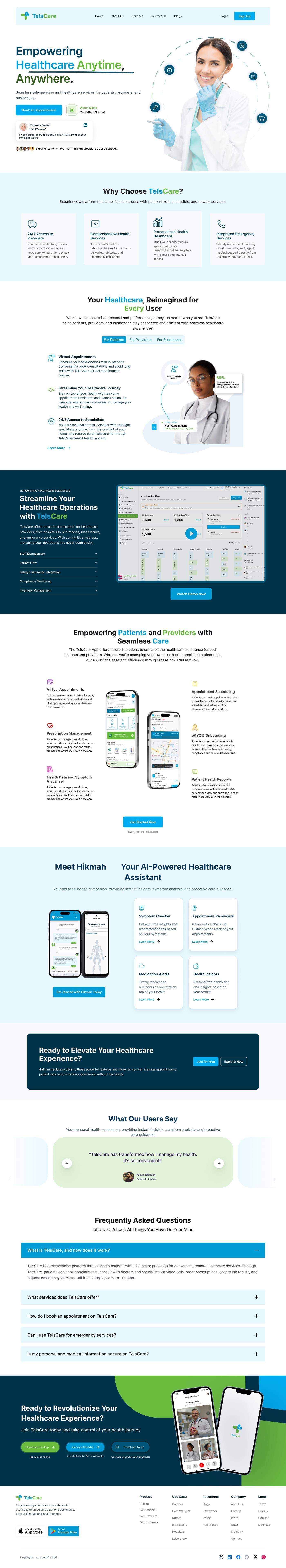 TelsCare public marketing website